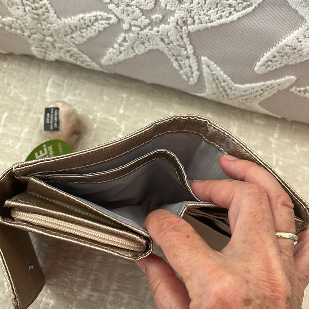 KIPLING Metallic Gold Pixi Wallet - Picture 6 of 8